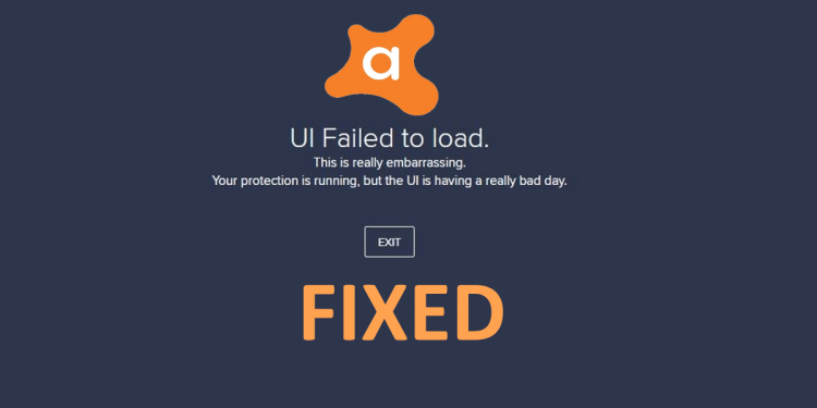 Avast UI Failed To Load Error