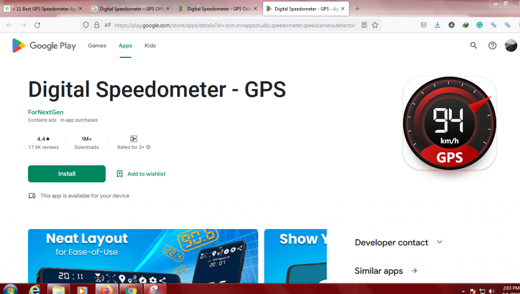 Digital Speedometer – GPS 