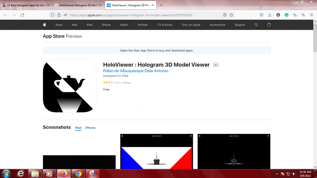 HoloViewer Hologram 3D Model Viewer