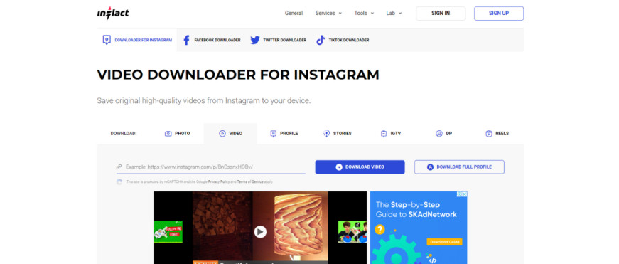 Inflact-video-downloader-for-Instagram